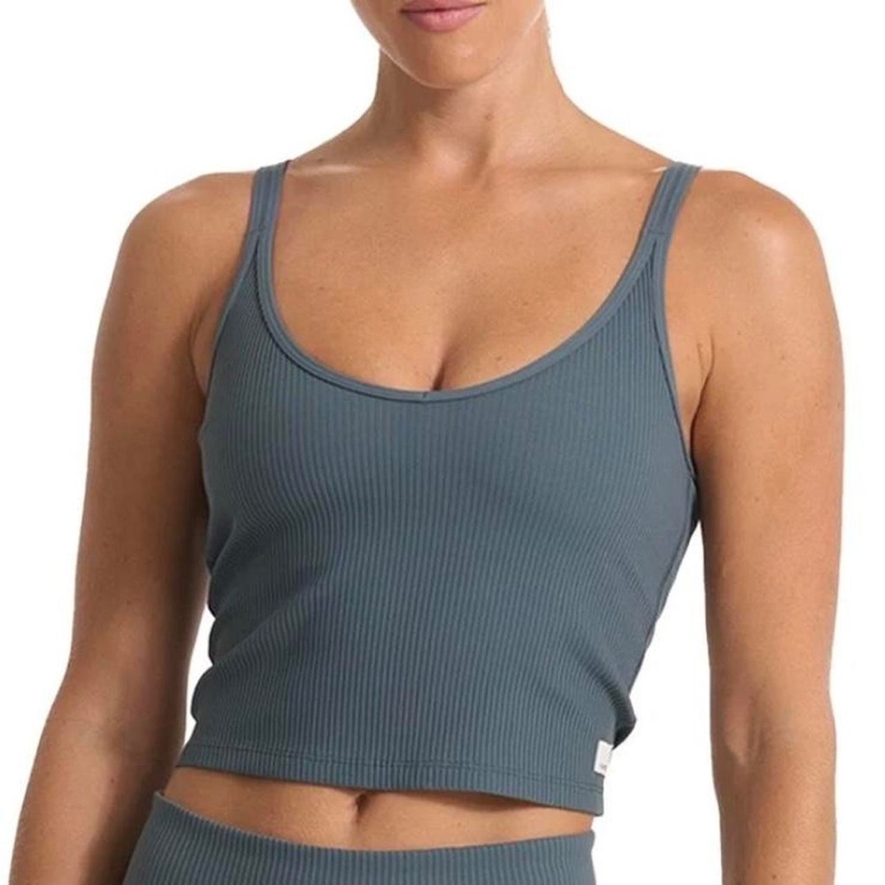 Vuori Slate Blue Ribbed Tank Top